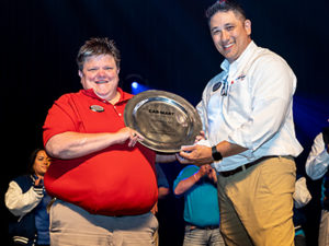Pat Stutsy-Waldrep receiving GM of the Year Award