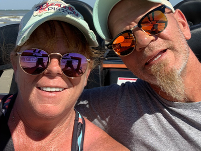 Angela Selzer with her husband, Charles