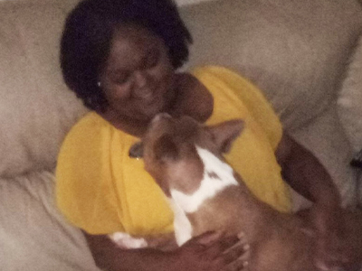 Tiffany with her dog, Nyla